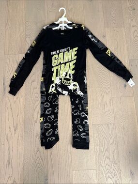 Carter's Black & Yellow 'Game Time' Football Pajama Set